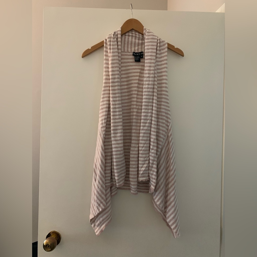 Pink and white striped vest